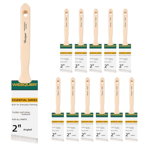 Wesquer 2 Inch Angled Paint Brushes 12 Pack Bulk Professional Stain - size: 2inch (12pack)
