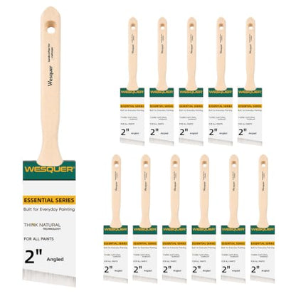Wesquer 2 Inch Angled Paint Brushes 12 Pack Bulk Professional Stain - size: 2inch (12pack)