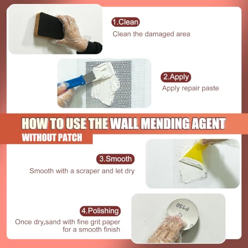 Drywall Repair Kit, 10.6oz Wall Spackle Repair Kit for Wall Hole Repair - size: 10.6oz