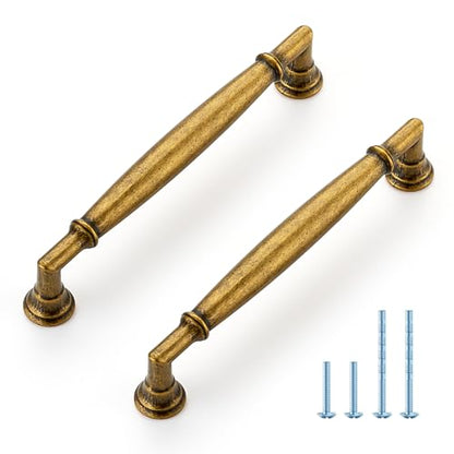 HOME EDIT Antique Brass Cabinet Handles 5 Inch Pulls 5 Pack - color: Antique Brass, size: 5 inches Hole Center