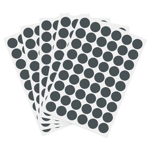 PATIKIL 270 Pieces Screw Hole Stickers, 5 Sheet Self-Adhesive Waterproof PVC Wood Grain Sticker for Screw Holes Wall Cabinets Desk Repairing, Iron Gray, 21mm/0.83 Inch - color: Iron Gray