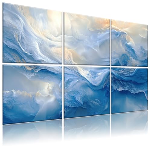 Decorative Acoustic Panels 6 Pack, 72"x48" - Cerulean Mist Print - color: Cerulean Mist, size: 72 X 48 Inches