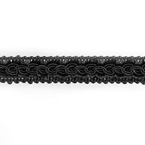 6.5 Yard Handmade Basic Trim,0.59" Diameter Gimp Braid-Black - color: black, size: 6.5
