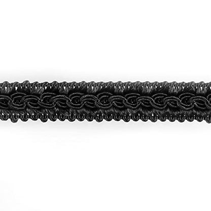 13 Yard Handmade Basic Trim,0.59" Diameter Gimp Braid-Black - color: black, size: 13