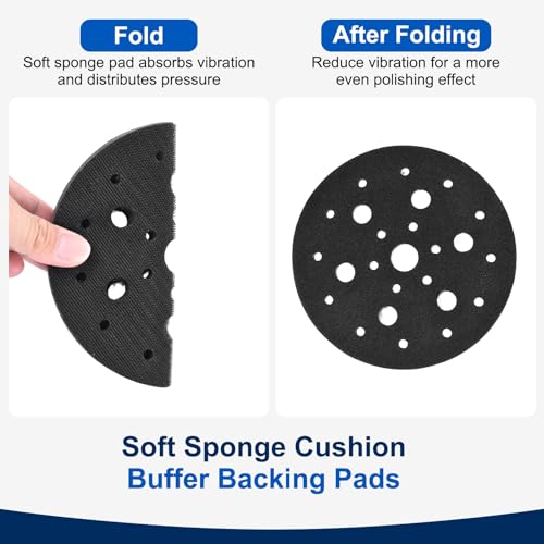 5Pcs 6 Inch Interface Pads, 25 Hole Foam Sanding Pads - size: 25 Hole