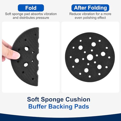 5Pcs 6 Inch Interface Pads, 25 Hole Foam Sanding Pads - size: 25 Hole