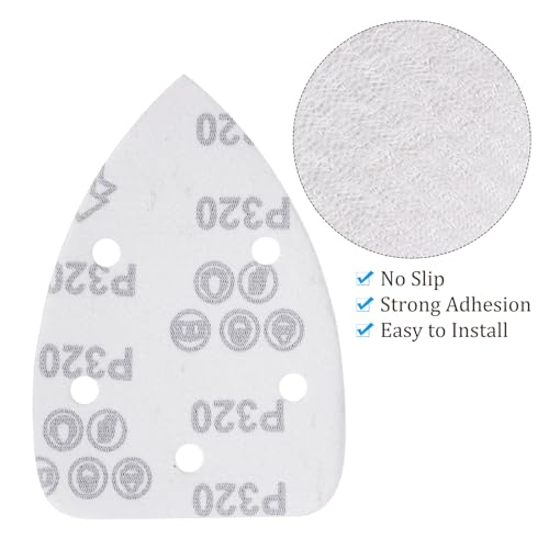 50pcs Mouse Sander Detail Sandpaper 320Grit 3.5"x5.5" Triangle