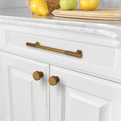 Asidrama 10 Pack 6.3 inch Antique Brass Kitchen Cabinet Handles - color: Antique Brass, size: 6.3" Hole Center