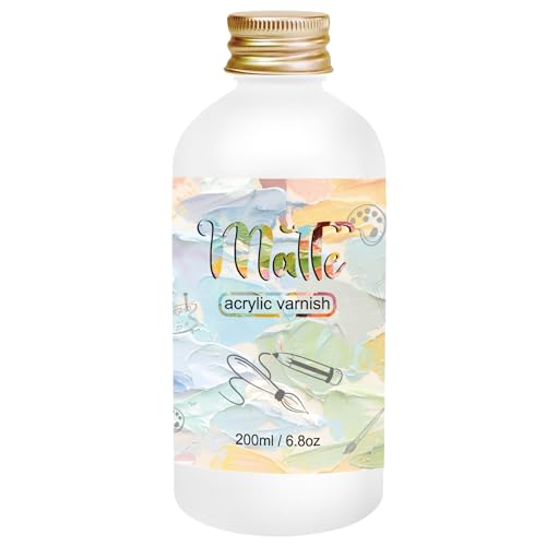 EIGTWEN Matte Varnish for Acrylic Painting, 200ml Clear Acrylic Varnish - size: matte