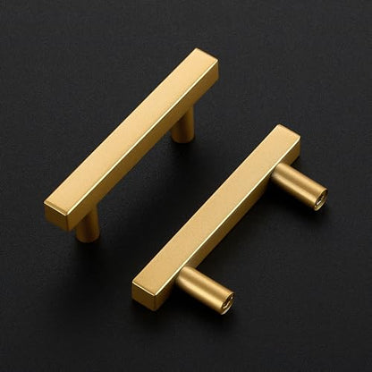 Ravinte Champagne Gold Handles Square Cabinet Hardware 2-1/2 Inch 10 Pack - size: 2-1/2" Hole Center