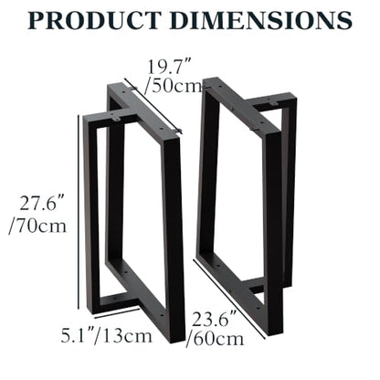 28 Inch Furniture Legs, Metal Coffee Table Legs Set of 2,Black - size: 28in
