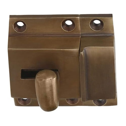 A29 Cabinet Latch, Solid Brass, Windsor Design, Antique Brass Plated - color: Antique Brass-P