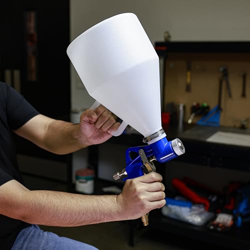 NEIKO 31227A Drywall Texture Sprayer, Air Texture Gun with 1.2 Gallon Hopper Gun, 3 Nozzles: 4 mm, 6 mm, 8 mm, Stucco Mud or Popcorn on Walls and Ceiling, Knockdown, Spray Gun with Handle - style: Texture Spray Gun