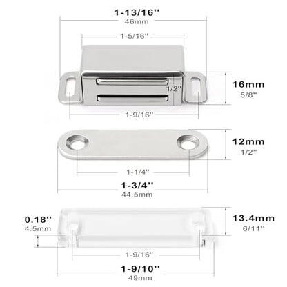 whitesnow Magnetic Cabinet Latch Furniture Drawer Catches, Pack of 2