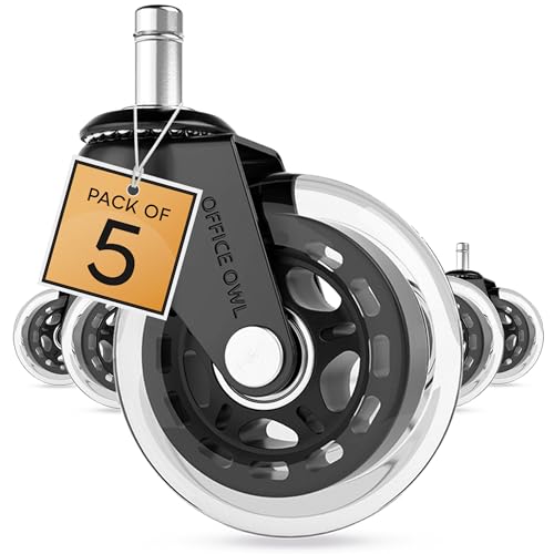 5 Pack Office Chair Wheels, Universal Replacement Casters for Desk Chairs - style: Clear - 5 Pack