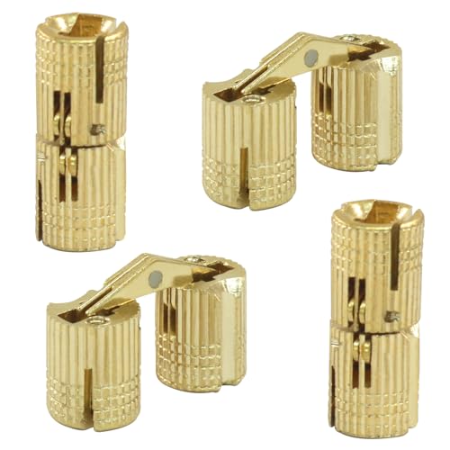 8 mm Hidden Brass Barrel Hinges, 12 Pack - style: 8mm