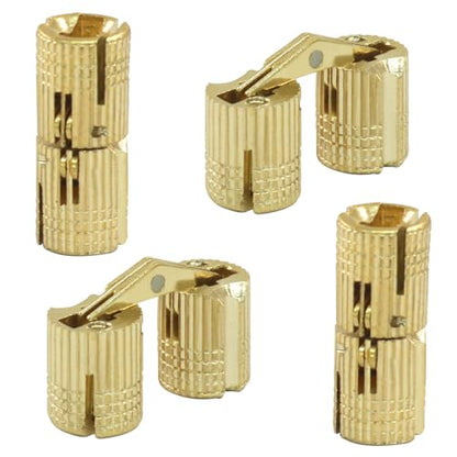 8 mm Hidden Brass Barrel Hinges, 12 Pack - style: 8mm