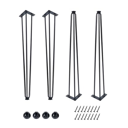 18 Inch Hairpin Table Legs , 3 Rods, Black, , 4PCS, 900 Lbs Load Capacity - size: 18in