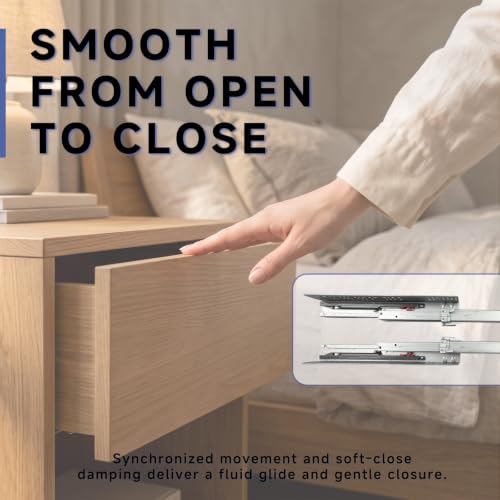 6 Pair 14 Inch (350mm) Undermount Soft Close Drawer Slides - size: 14 Inch-6 Set