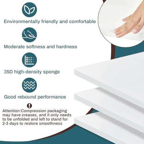 Frienda 3 Pack 1" x 18" x 18" Upholstery High Density Foam Cushion - size: 1 x 18 x 18 Inch