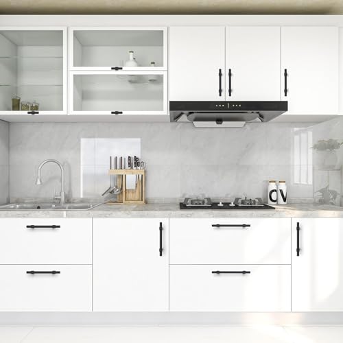 15 Pack Black Cabinet Handles, 3-3/4" Hole Center Kitchen Drawer Pulls - color: Black, size: 3-3/4 Inch Hole Center