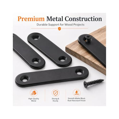 Flat Mending Plates, 24 Pack Straight Brace Brackets with Screws