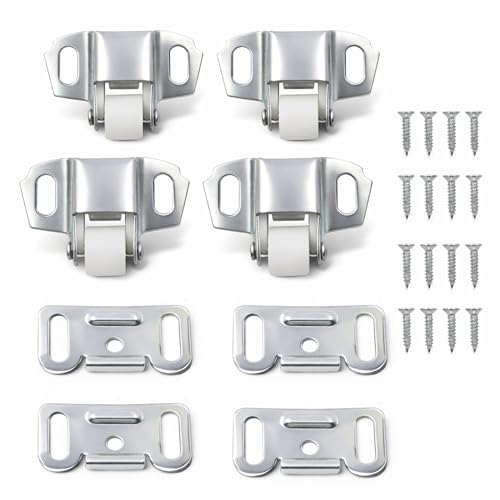 4 PCS Mailbox Roller Catch Latch with Screws Hardware Wheel Spring