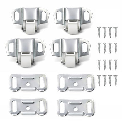 4 PCS Mailbox Roller Catch Latch with Screws Hardware Wheel Spring