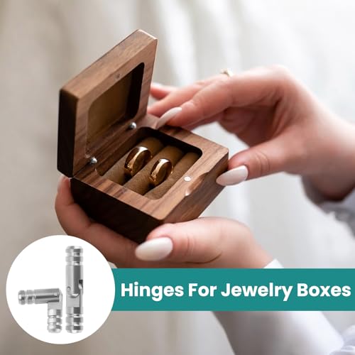 Barrel Hinges for Wooden Boxes, Silver, 0.16 x 0.79 in, 50-Pack - color: 50 Pcs Silver(0.16x0.79)