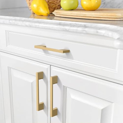 Amerdeco 10 Pack Champagne Bronze Cabinet Pulls 3-3/4 Inch(96MM) Hole Centers Kitchen Cabinet Handles Cabinet Hardware Kitchen Handles for Cabinets Cupboard Handles Drawer Pulls ZH0060 - color: Champagne Bronze, size: 3.75" hole center