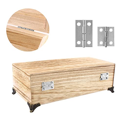 60 Pcs Small Hinges for Wooden & Jewelry Box, Silver, 2 Sizes - color: Silver, size: 60pcs(20P 24*16mm+40P 18*15mm)