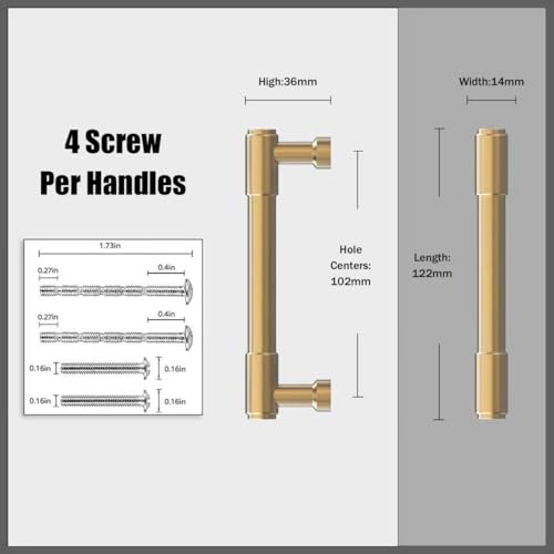 10 Pack Champagne Bronze Cabinet Pulls 4 Inch(102mm) Kitchen Cabinet Handles Cabinet Hardware for Drawer Pulls - color: Champagne Bronze, size: 4" Hole Center