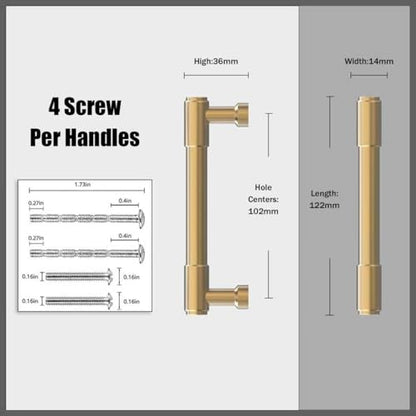 10 Pack Champagne Bronze Cabinet Pulls 4 Inch(102mm) Kitchen Cabinet Handles Cabinet Hardware for Drawer Pulls - color: Champagne Bronze, size: 4" Hole Center