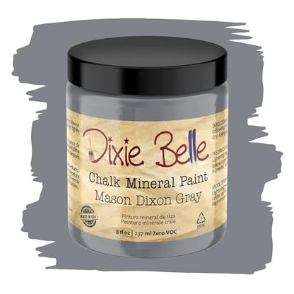 Dixie Belle Paint Company Chalk Mineral Paint - Mason Dixon Gray (8oz) - color: Mason Dixie Gray, size: 8 Fl Oz (Pack of 1)