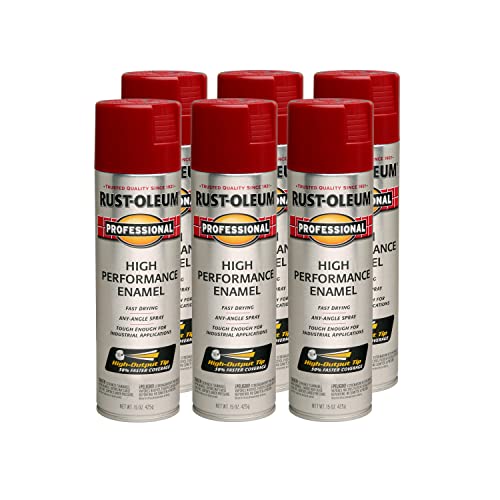 Rust-Oleum Professional High Performance Gloss Regal Red Spray Paint - color: Gloss Regal Red, size: 15 Ounce (Pack of 6)
