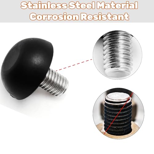 18Pcs 8mm x 1.25 M8 Adjustable Furniture Legs Feet, Stainless Steel Table Levelers Outdoor Screw in Leveling Feet for Patio Table, Chairs, Cabinet Desk and Stool - size: 18PCS