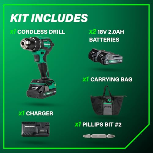 Metabo HPT 18V MultiVolt Cordless Brushless Driver Drill Kit, DS18DEX