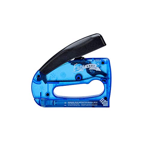 Arrow 5650DTB-6 Easy Shot Staple Gun, Manual Stapler for Decorating and Crafts, Includes Stapling base and 400 JT21 Staples, Blue - size: 1 Pack