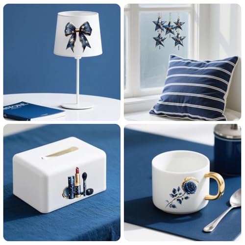 Peacoblue Navy Blue Style Rub On Transfers for Furniture Craft 6"x12" - style: Navy Blue Style
