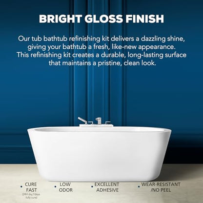 Tub and Tile Paint, 13.5 oz High-Gloss White Touch Up Paint for Bathtub - color: 13.5 Fl Oz (White)