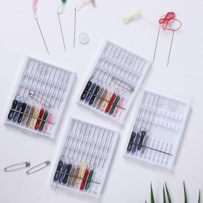 4 Pack Mini Sewing Kit Travel Size, Prethreaded Sewing Kits