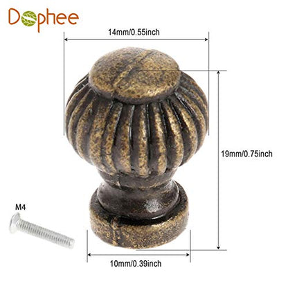 dophee 6Pcs Small Pumpkin Pattern Cabinet Knobs with Screws, 0.55" x 0.75"