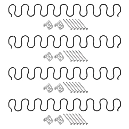 uxcell 15.7 Inch Sofa Spring Replacement with Clips Nails 4 Pack Flat Shape Spring Recliner Parts for Furniture Couch Repair Fixing Chair Sagging Seat, Black - size: 15.7 Inch