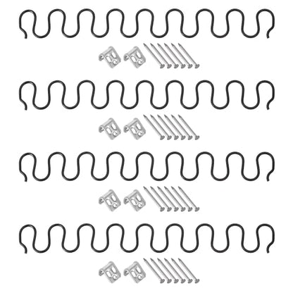 uxcell 15.7 Inch Sofa Spring Replacement with Clips Nails 4 Pack Flat Shape Spring Recliner Parts for Furniture Couch Repair Fixing Chair Sagging Seat, Black - size: 15.7 Inch