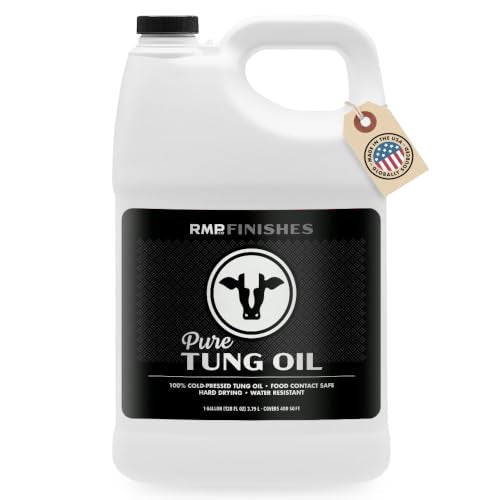 RMP Finishes Pure Tung Oil for Wood Finishing, Cutting Boards, Outdoor Furniture, Butcher Blocks, Wooden Flooring, Food Grade, Waterproof, 1 Gallon - size: 128 Fl Oz (Pack of 1)