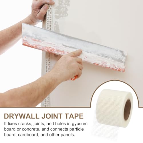 PATIKIL Drywall Repair Mesh Tape, 4 inch x 164 ft Fiberglass Repair Patch Self-Adhesive Dry Wall Joint Tape 8 Mesh Wall Hole Crack and Seam Patch, White - size: 4 inch x 164 Feet