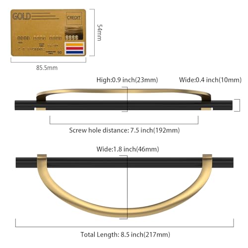 Amerdeco 10 Pack Black Champagne Bronze Cabinet Pulls 7.5 Inch(192MM) Hole Centers Kitchen Cabinet Handles Hardware for Cupboard Handles Drawer Pulls ZH0027 - color: Champagne Black Gold, size: 7.5"/192MM Hole Center, style: 10 Pack