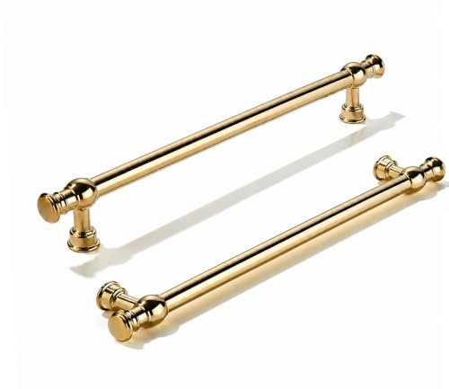 khtumeware Handmade 100% Solid Real Brass Unlacquered Brass Cabinet Pulls - size: 10 Inch Hole Center