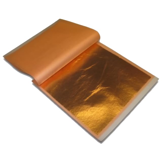 Tropical Glitz Auto-Grade Metal Leaf Book – 25 Sheets for Custom Paint, Gilding, and Airbrush Art (Gold, Copper, or Silver Foil) (Copper) - color: Copper