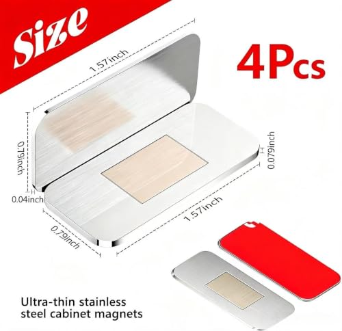 Magnetic Door Catch, Adhesive Cabinet Magnets for Closure, 4 Pack - color: 4